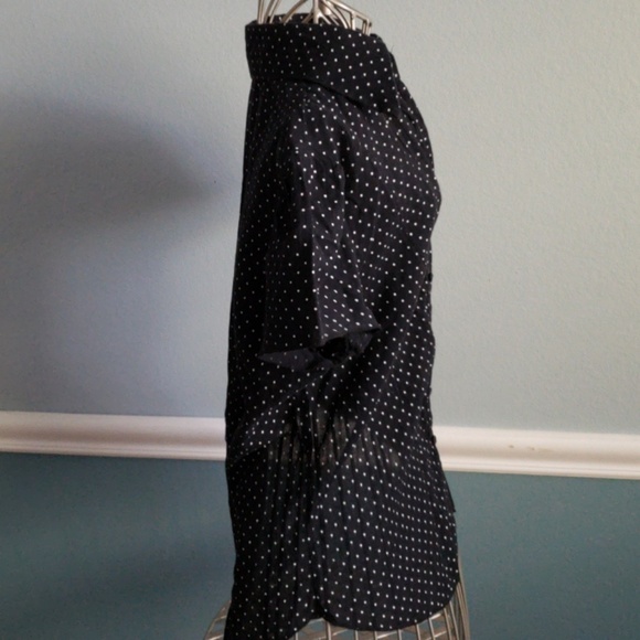 Black and white polka dot short sleeve blouse - Picture 5 of 7